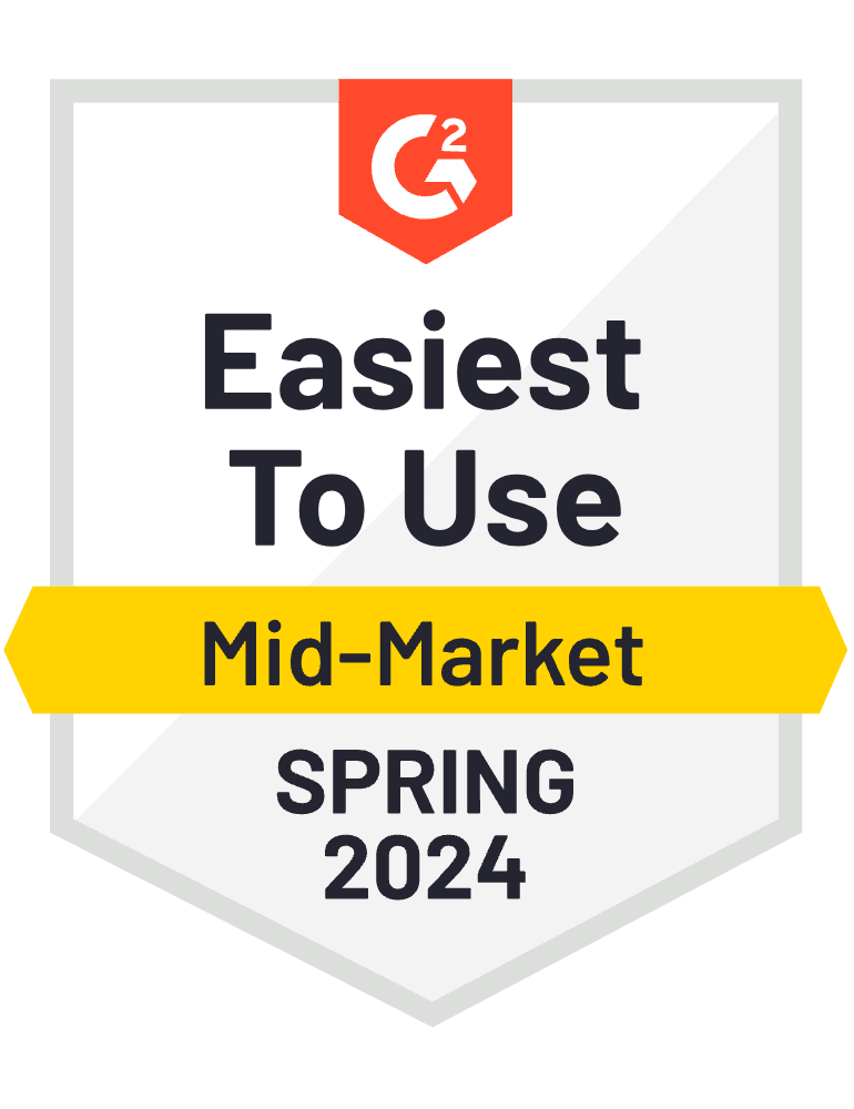 G2 badge - Easiest of use, Spring 2024