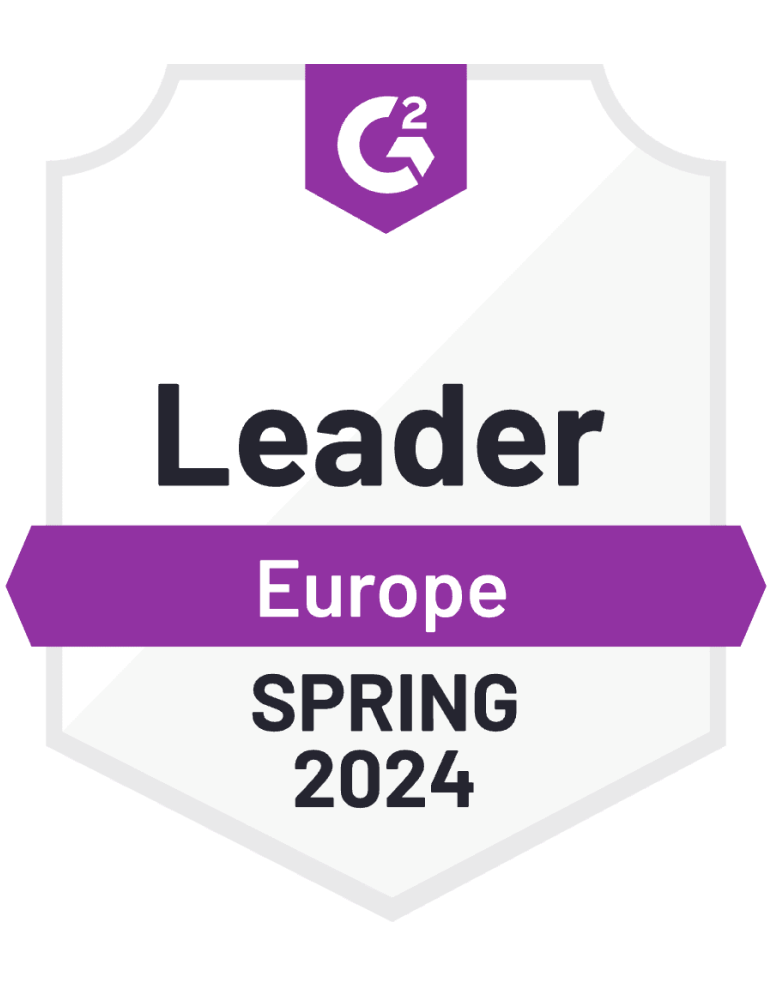 G2 badge - Computer assisted leader in Europe, Spring 2024